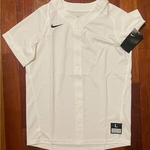 SALE Nike NWT Boys Baseball/softball white jersey Sz L